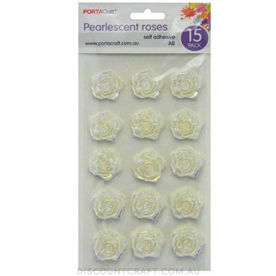 Rosettes Pearlescent 12mm 15pk - White