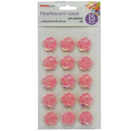 Rosettes Pearlescent 12mm 15pk - Baby Pink