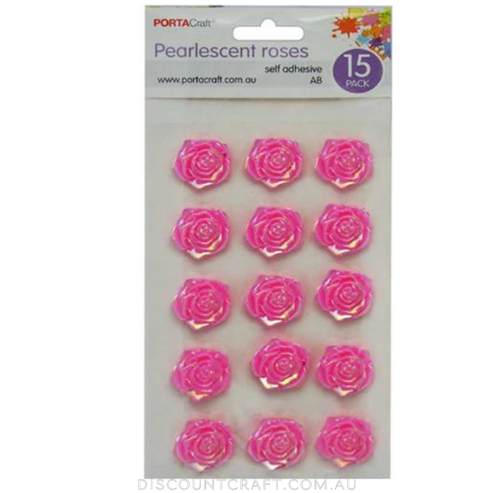 Rosettes Pearlescent 12mm 15pk - Hot Pink