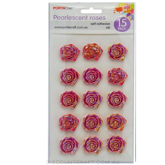 Rosettes Pearlescent 12mm 15pk - Red