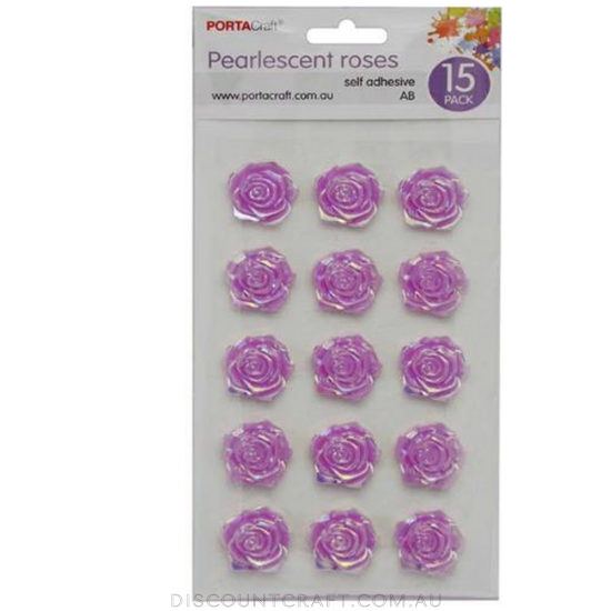 Rosettes Pearlescent 12mm 15pk - Lavender