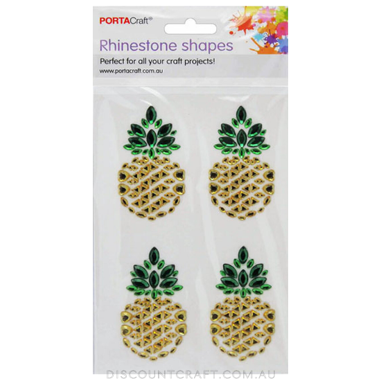 Rhinestone Decal Pineapples 61x35mm 4pk