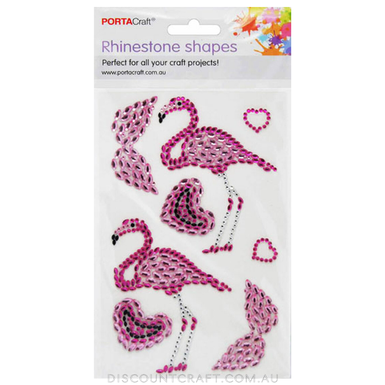 Rhinestone Decal Flamingos, Wings & Hearts 8pk