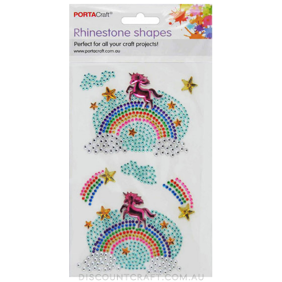 Rhinestone Decal Unicorn Rainbows 7pk