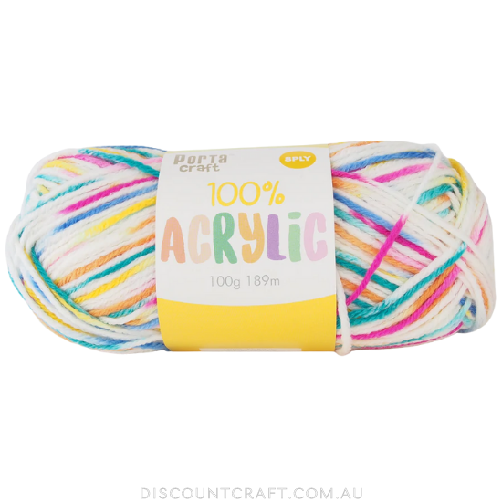 Acrylic Yarn 100g 189m 8ply - Variegated Circus