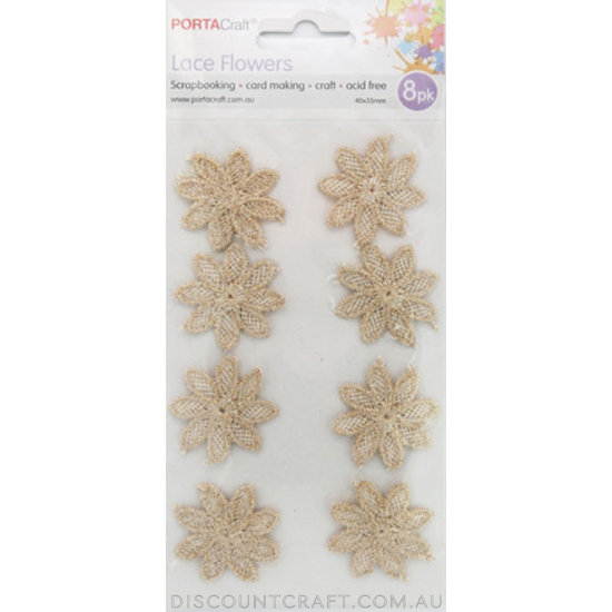 Lace Flowers 40x35mm 8pc