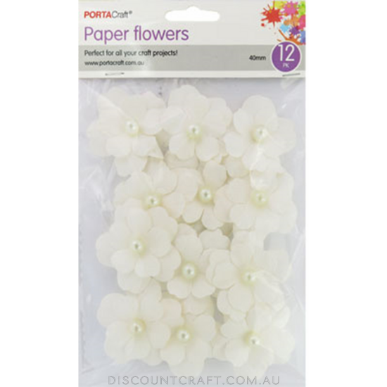 Flowers Paper  40mm 12pk Cherry Blossoms - Cream