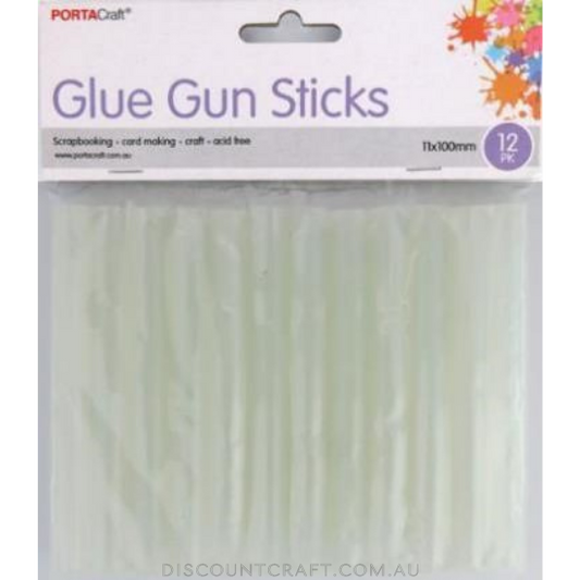 Glue Gun Sticks 11mm x 100mm 12pk - Clear