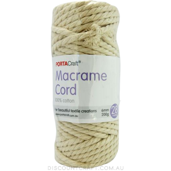 Macrame Cord 200g 6mm 28m -  Twisted