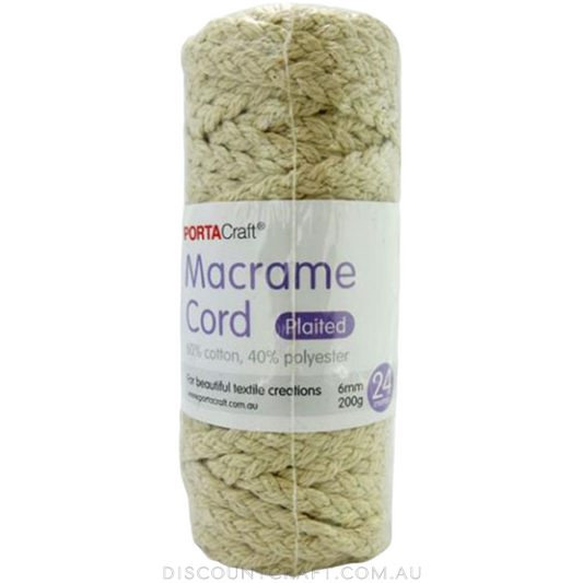 Macrame Cord 200g 6mm 24m - Plaited