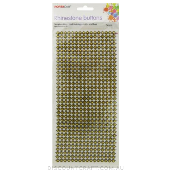 Rhinestone Sheet 5mm 576pc - Buttons Gold