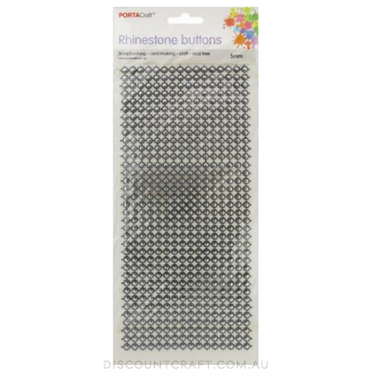 Rhinestone Sheet 5mm 576pc - Buttons Silver