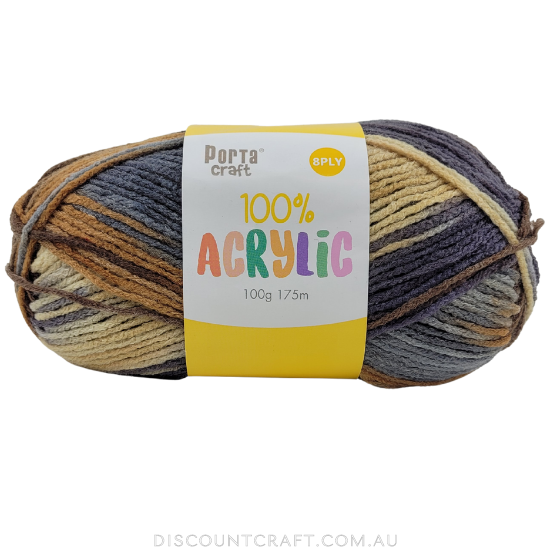 Acrylic Yarn 100g 175m 8ply - Variegated Hi-Lo