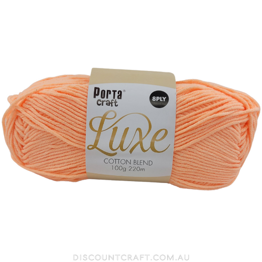 Luxe Cotton Blend Yarn 100g 220m 8ply - Apricot