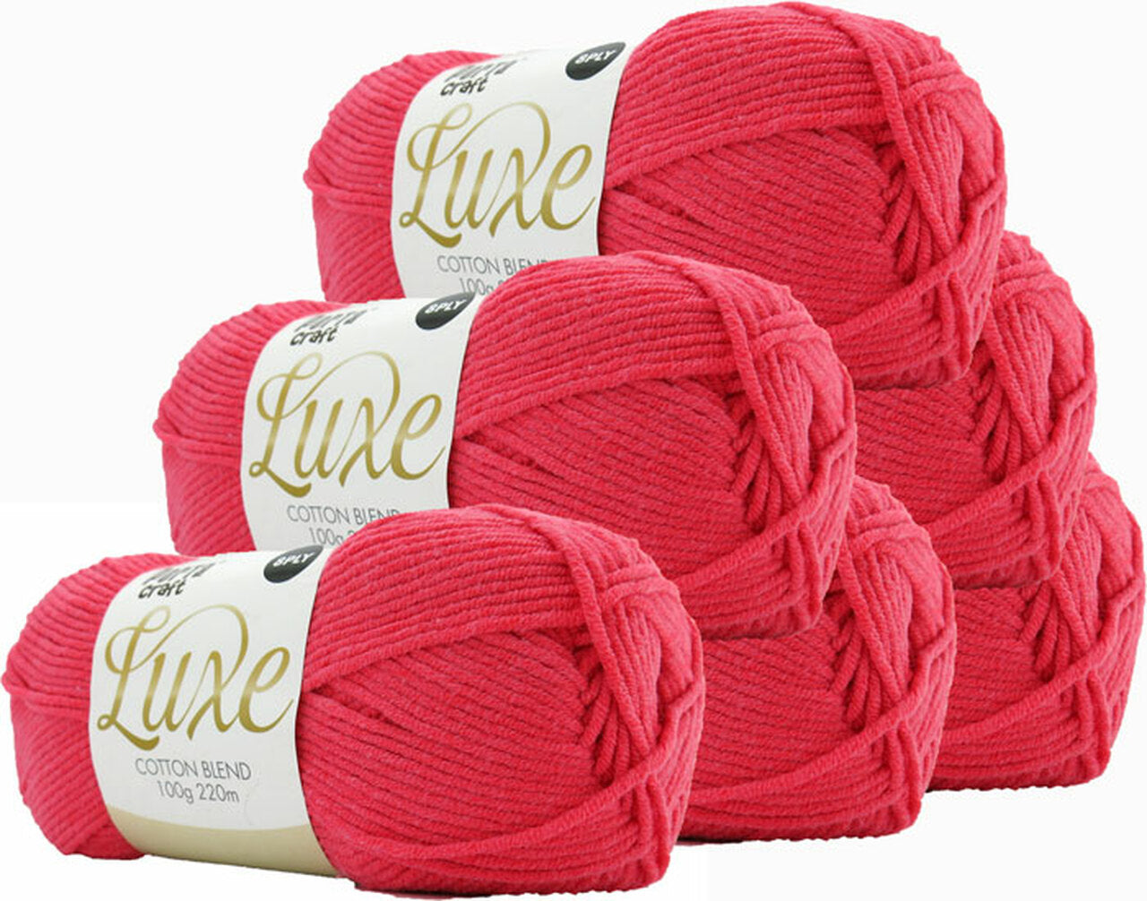 Luxe Cotton Blend Yarn 100g 220m 8ply - Coral