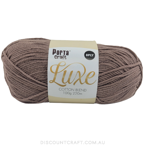 Luxe Cotton Blend Yarn 100g 220m 8ply - Teddy Bear