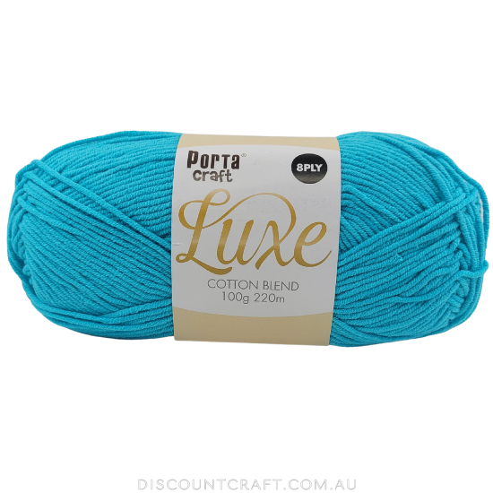 Luxe Cotton Blend Yarn 100g 220m 8ply - Ocean