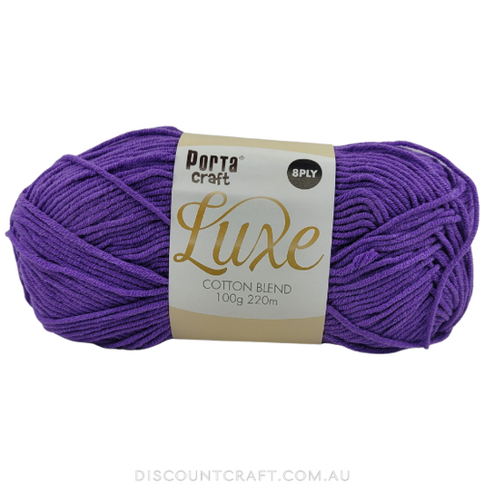 Luxe Cotton Blend Yarn 100g 220m 8ply - Jacaranda