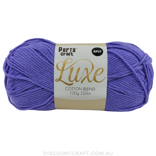 Luxe Cotton Blend Yarn 100g 220m 8ply - Lilac