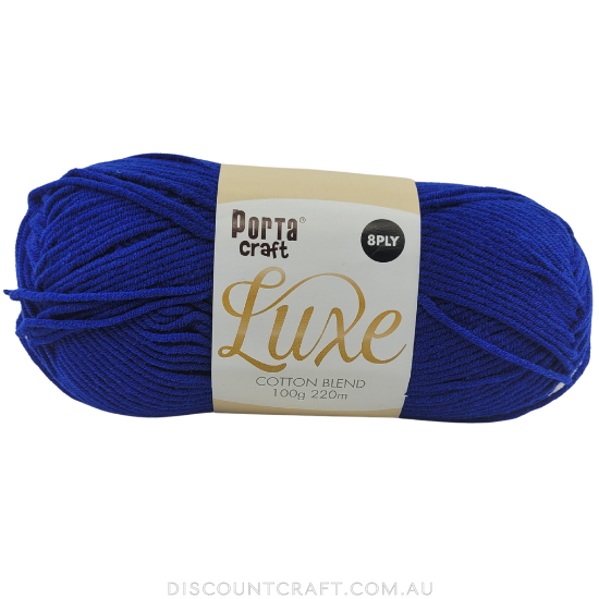 Luxe Cotton Blend Yarn 100g 220m 8ply - Navy