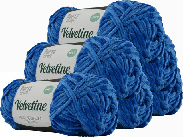 Velvetine Yarn 8ply 100g - Regal Blue