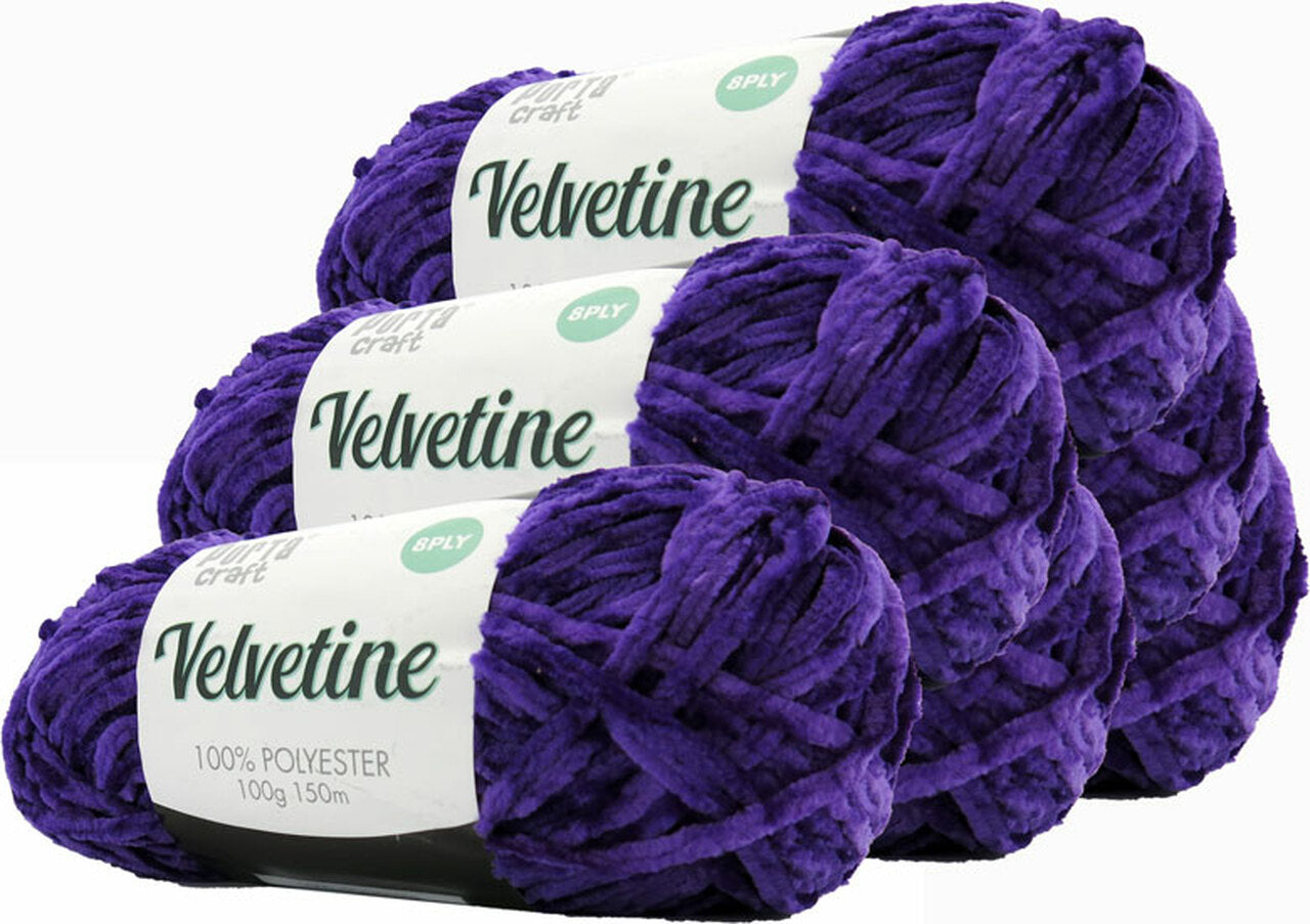 Velvetine Yarn 8ply 100g - Elegant Purple