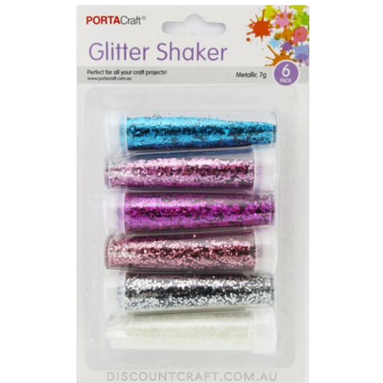 Glitter Shakers 7g 6pc - Metallic Colours