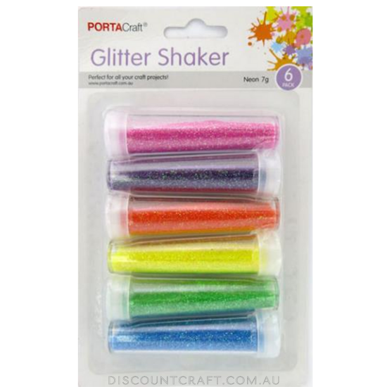 Glitter Shakers 7g 6pc - Neon Colours
