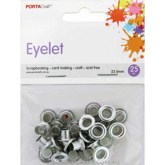 Eyelets 23.5mm 25pc - Silver