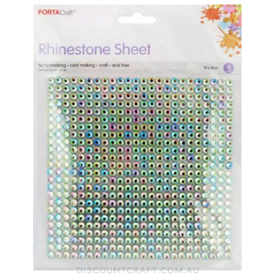 Rhinestone Sheet 4mm 576pc - Iridescent