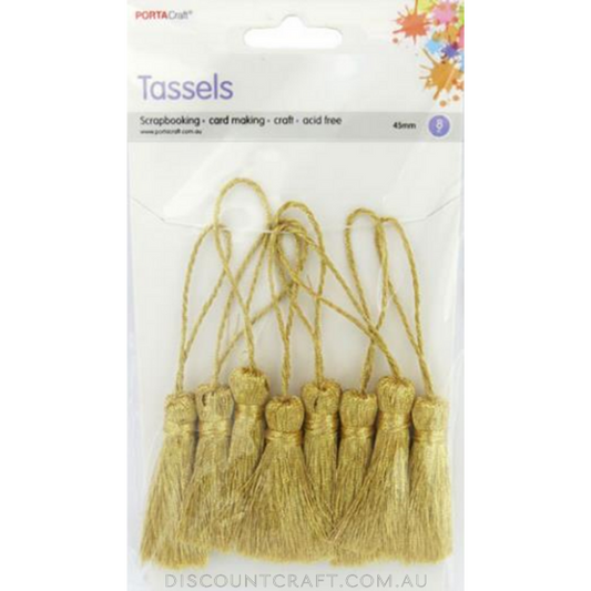 Tassels 45mm 8pk - Gold