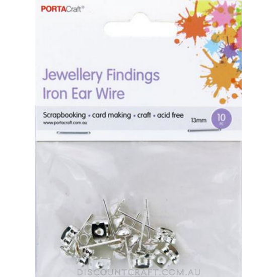 Iron Earring Studs 4mm 10sets