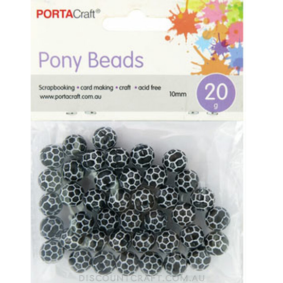 Beads 10mm 20g Round Metallic - Black
