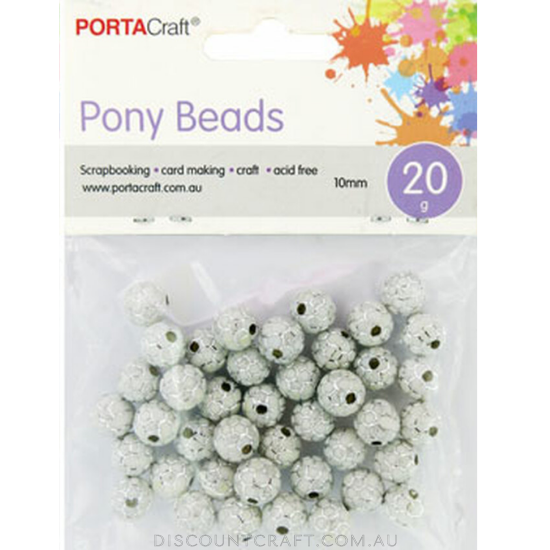 Beads 10mm 20g Round Metallic - Grey