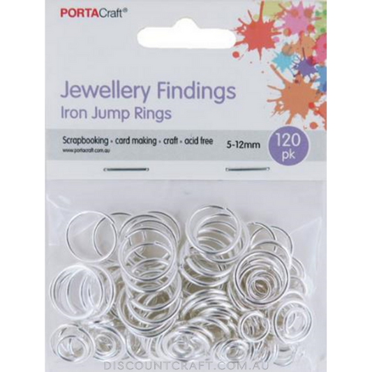 Jump Rings 5-12mm 120pk Iron