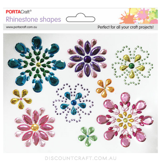 Rhinestone Decal Flowers 9pk