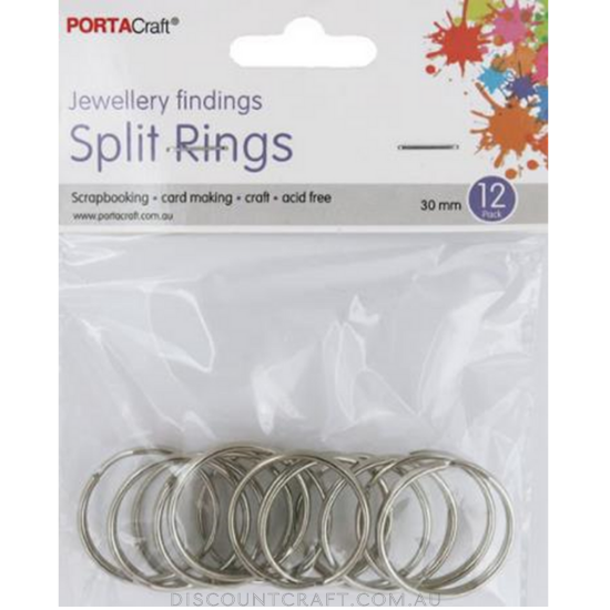 Split Rings 30mm 12pk Silver