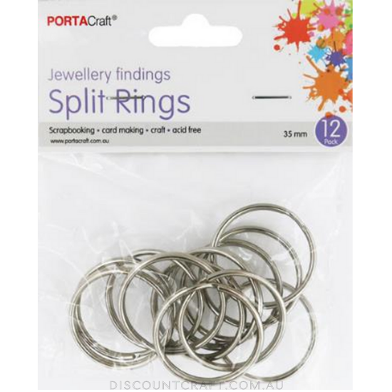 Split Rings 35mm 12pk - Silver