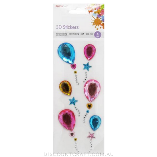 Gem Decals  6pc - Balloons