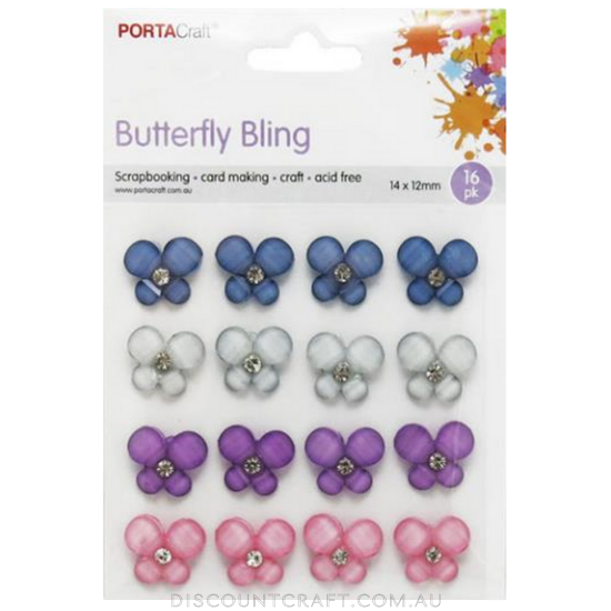 Gem Butterflies 12x14mm 16pk