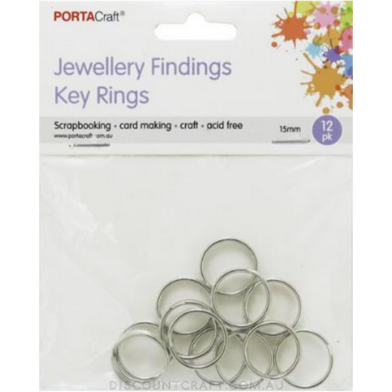 Split Rings 15mm 12pk - Silver