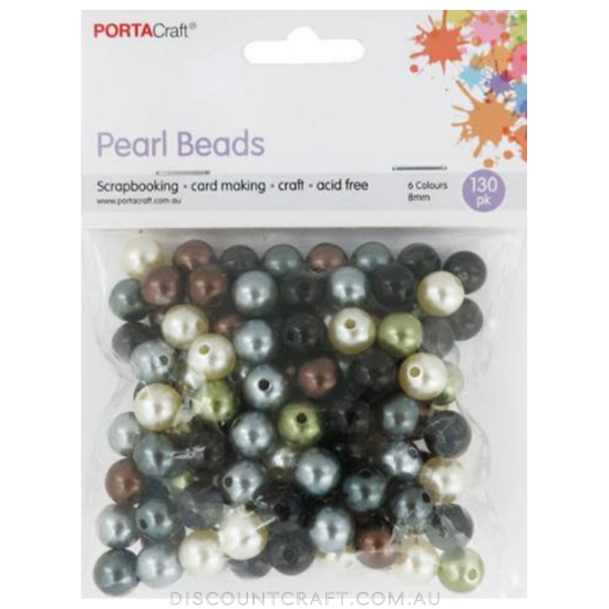 Beads 8mm 130pc Round - Pearlescent Metals