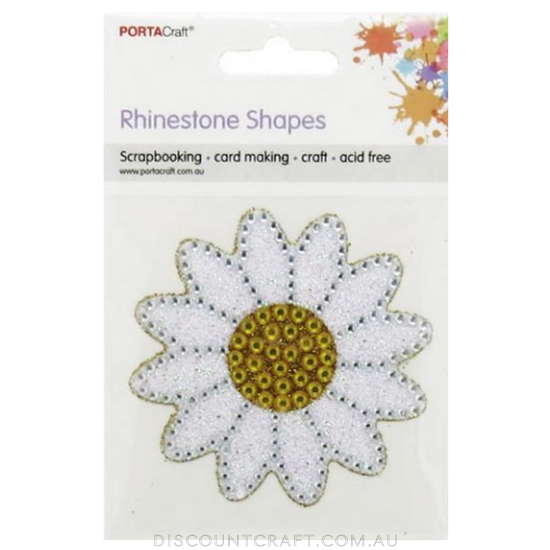 Rhinestone Decal Daisy 55mm with Glitter