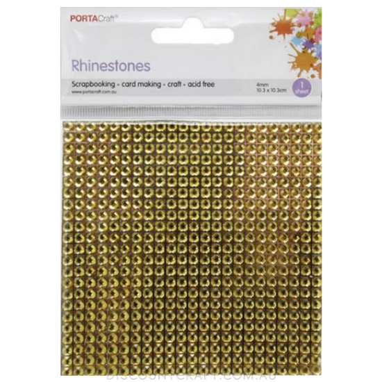 Rhinestone Sheet 4mm 576pc - Gold