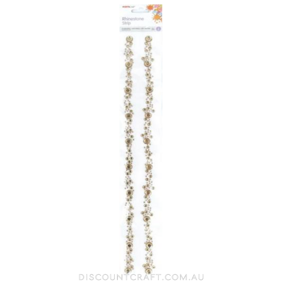Rhinestone Borders Cluster 14mm 30cm 2 Strips - Rose Gold - Discount Craft