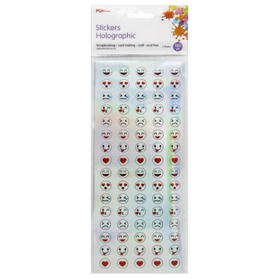 Holographic Stickers Emoticons 160pk