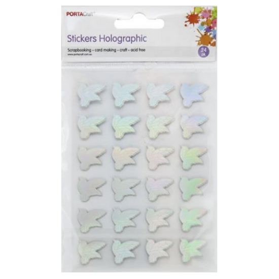 Holographic Stickers Birds 24pk