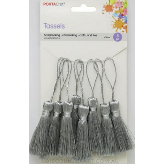 Tassels 45mm 8pk - Silver