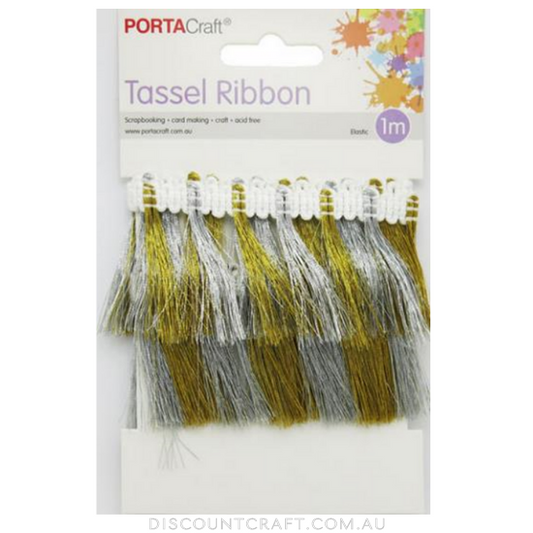 Deco Ribbon 45mm x 1m Elasticated Tassels