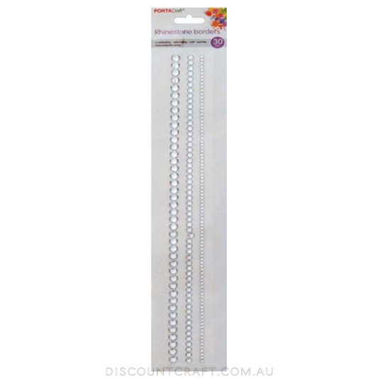 Rhinestone Borders 30cm 3 Strips - Clear